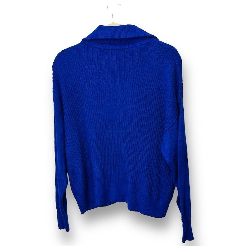 NWT Liz‎ Claiborne Women's 2XL Blue Half-Zip Pullover Sweater Long Sleeve - Picture 3 of 8